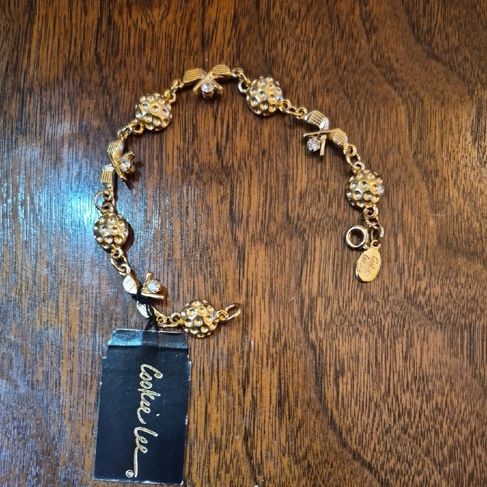COOKIE LEE Vintage Golf Themed Bracelet Gold NWT